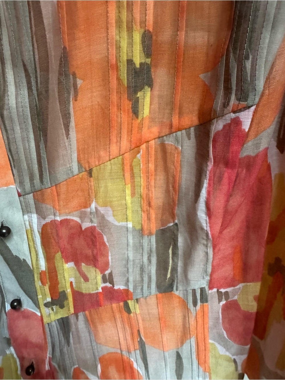 NIC+ZOE Orange and Tan Floral Button-Front Shirt - Picture 5 of 7